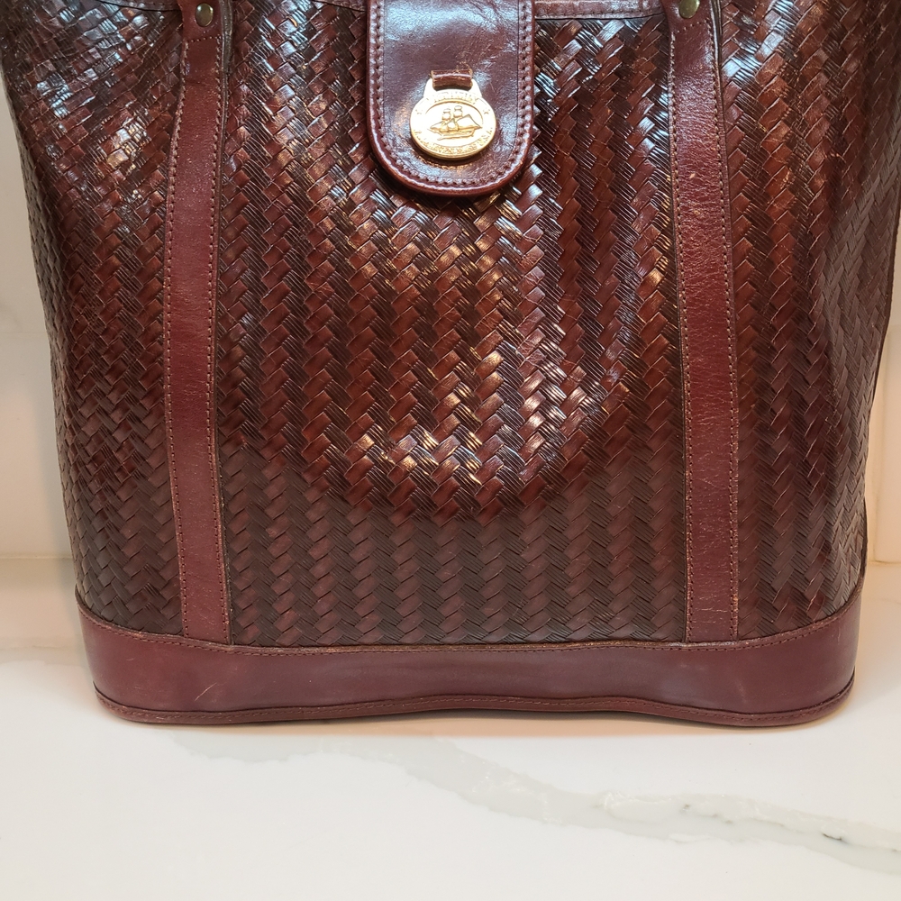 Brahmin Vintage Dark Brown Leather Tote - Picture 3 of 13